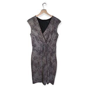 𝅺ann Taylor Faux Wrap Dotted Dress Size 8